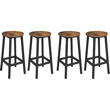 VASAGLE Tabouret Bar Industriel Lot De 4 Chaises Bar Cuisine Avec