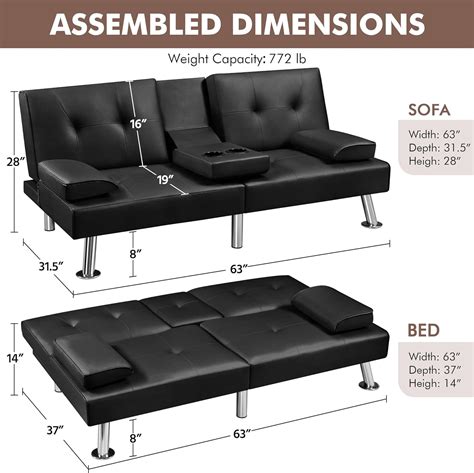 Yaheetech Sof Cama Convertible Ajustable Moderno De Piel Sint Tica