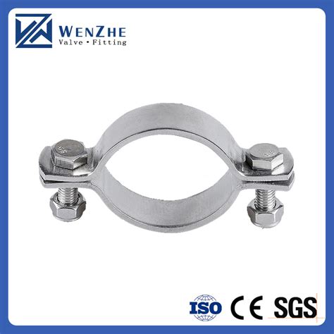 Sanitary Stainless Steel Heavy Duty Double Bolt Pipe Clamp Pipe