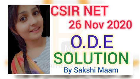 CSIR NET 26 November 2020 Ordinary Differential Equation Csir Net