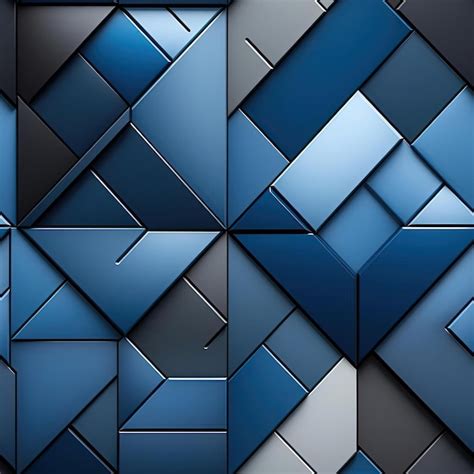 Premium AI Image | Geometric blue and gray wallpaper with bold shadows ...