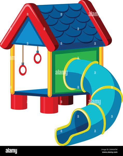 treehouse with slide playground Stock Vector Image & Art - Alamy