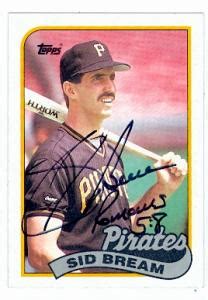 Sid Bream autographed baseball card (Pittsburgh Pirates) 1989 Topps #126