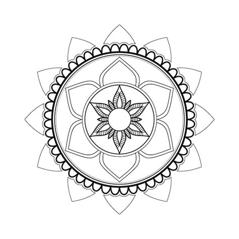 Mandala Design Zum Ausmalen Premium Vektor