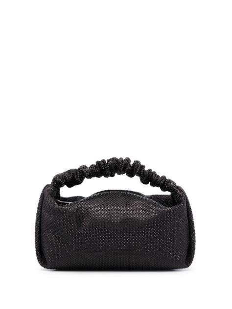 Alexander Wang Scrunchie Crystal Embellished Mini Bag In Black Lyst