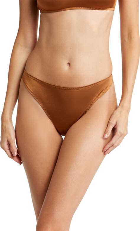 SKIMS Stretch Satin High Leg Bikini ShopStyle Panties