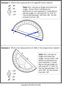 Measure Angles With A Protractor Notes Ccls Practice Exit Slip Hw