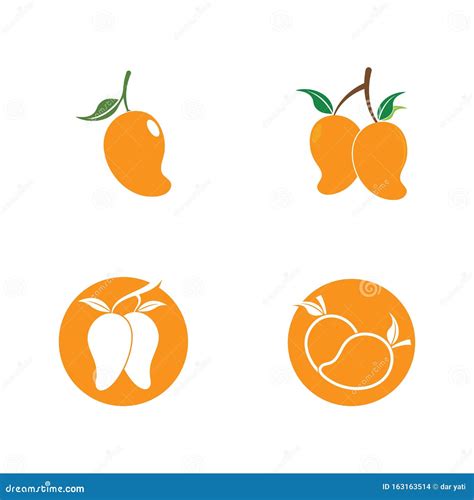 Conjunto De Mango En Estilo Plano Logotipo Vectorial De Mango