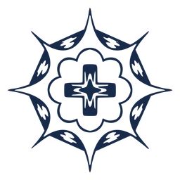 Diseño PNG Y SVG De Estrella Azul Con Una Cruz En El Medio Para Camisetas