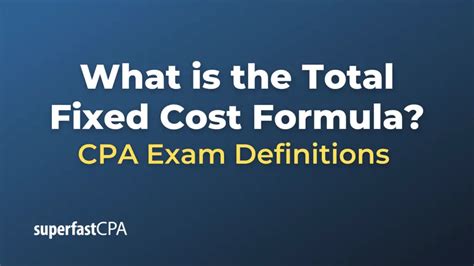 What Is The Total Fixed Cost Formula