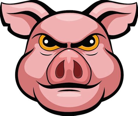 Premium Vector Cartoon Pig Head Mascot Design