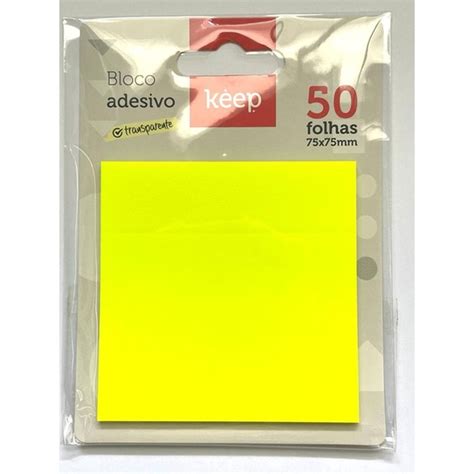 Bloco Adesivo PET 75X75 Transparente KEEP Shopee Brasil