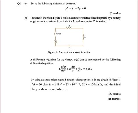 Solved Solve The Following Differential Equation Y Y 2y 0 Q2