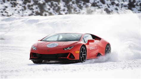 Lamborghini Drifting In Snow