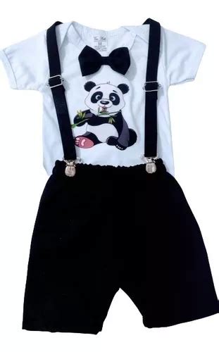 Conjunto Fantasia Urso Panda Festa Do Pandinha Infantil Parcelamento