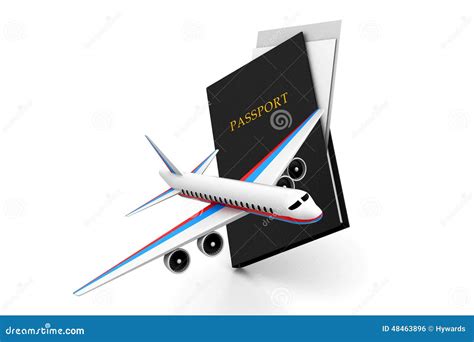 Airplane And Passport Stock Illustration Illustration Of Airplane 48463896