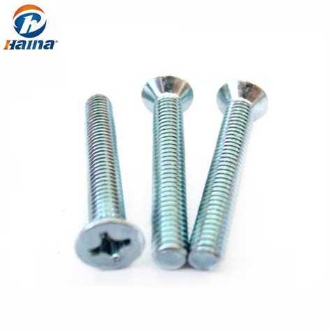 Carbon Steel DIN965 Blue Zinc Plated Phillips Csk Head Machine Screws