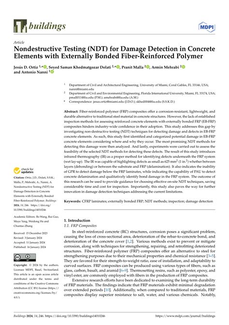 PDF Nondestructive Testing NDT For Damage Detection In Concrete