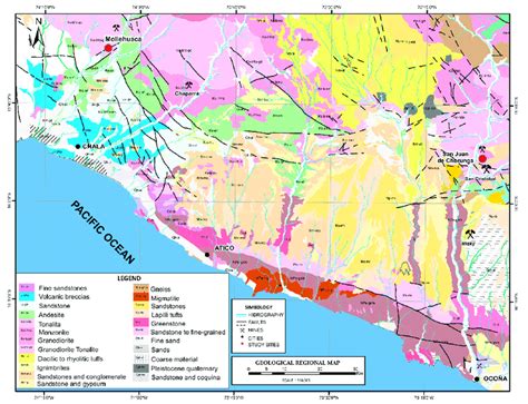 Geological Regional Map Of Arequipa Perú Modified After Ingemmet