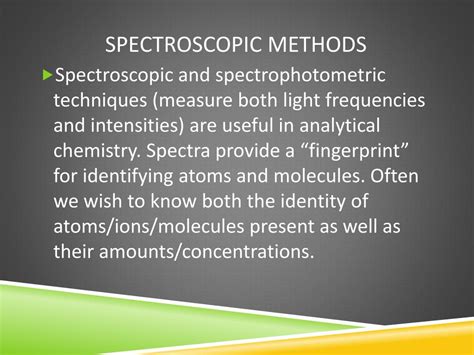 Ppt Spectroscopy And Analytical Chemistry Powerpoint Presentation