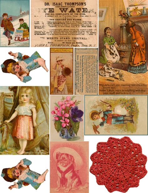 vintage scraps collage sheet  stock photo public domain pictures
