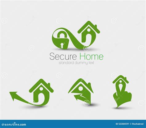 Sicurezza Domestica Logo Set Illustrazione Vettoriale Illustrazione