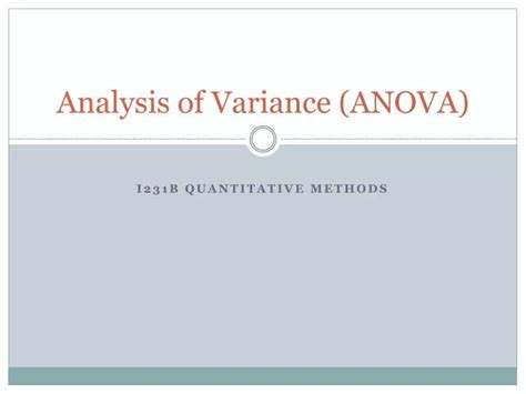 Ppt Analysis Of Variance Anova Powerpoint Presentation Free Download Id 2937582