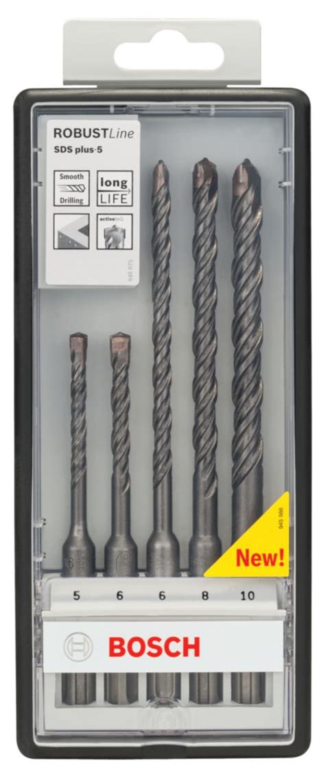 BOSCH Forets Robust Line SDS plus 5 pour perforateur set de 5 pièces