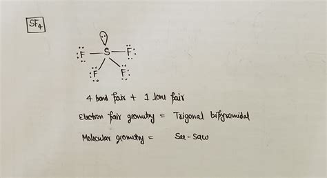 [Solved] Draw the Lewis structure for sulfur tetrafluoride, SF4, and ...