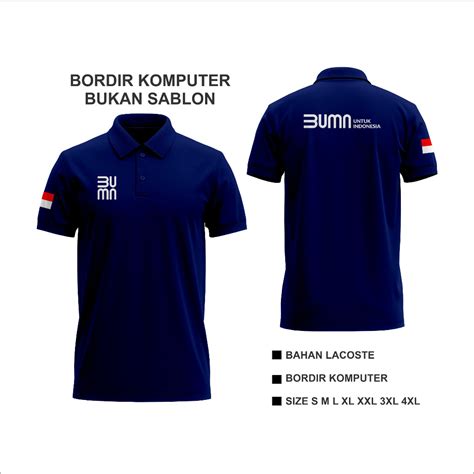 Jual Kaos Polo Bordir Baju Bumn Bordir Kaos Bumn Polo Bumn Bordir 2