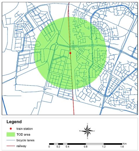 Example Of A Tod Area 800 Meters Radius From Train Station Download