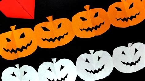 Halloween paper garland with pumkin / DIY Halloween garland / How to ...