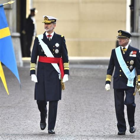 El Rey Felipe Y Carlos Gustavo De Suecia En El Palacio Real De