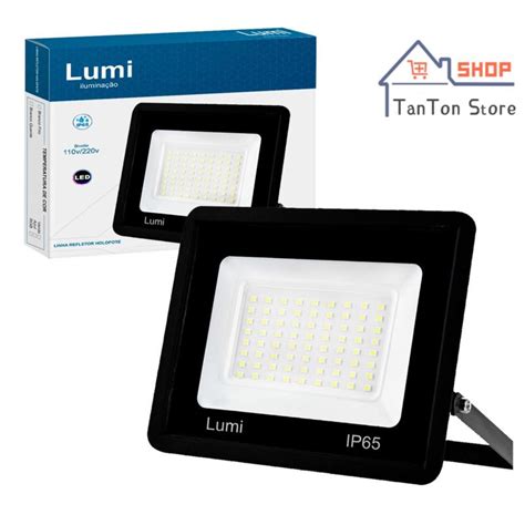 Kit 6 Luminária Holofote Refletor Slim Super Led 200w Ip65 Bivolt