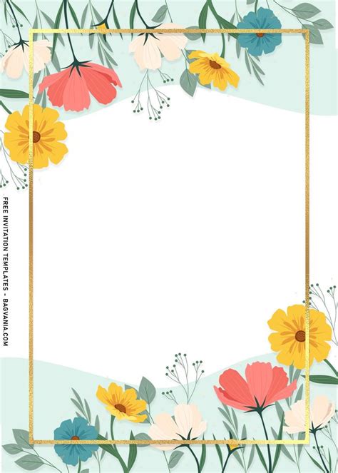 8 Blooming Spring Floral Birthday Invitation Templates Floral