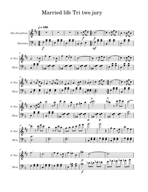 Marriedlifetritwojury Sheet Music For Saxophone Alto Marimba Mixed Duet