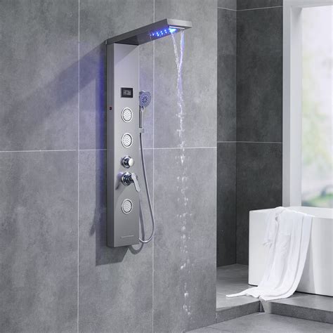 Panneau De Douche AuraLum Colonne De Douche Hydromassante LED Panneau