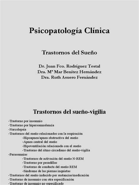 Trastornos Del Sueño | PDF | Trastorno mental | Dormir