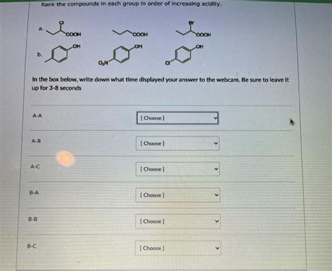 Solved Rank The Compounds In Each Group In Order Of Chegg