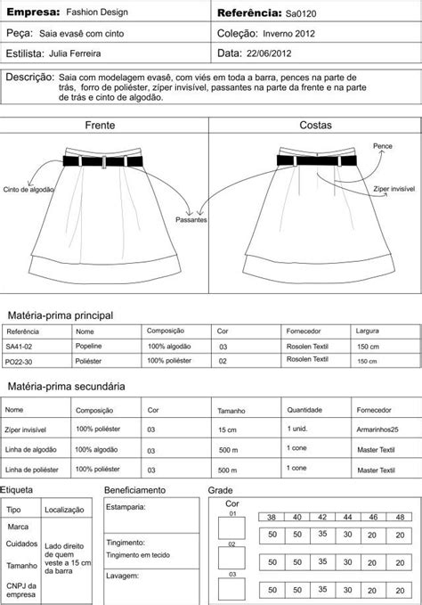 Roupas E Coleções O Passo A Passo Da Elaboração De Uma Ficha Técnica