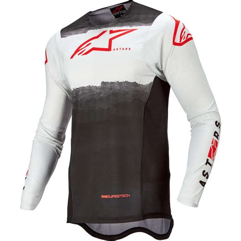 Maillot Moto Alpinestars SUPERTECH FOSTER Cross Enduro Noir Blanc Vente