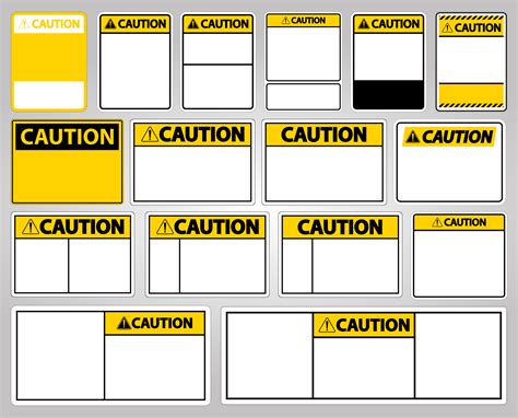 Yellow Caution Sign Template Set 1101284 Vector Art At Vecteezy