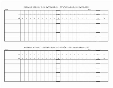 Printable Disc Golf Scorecard