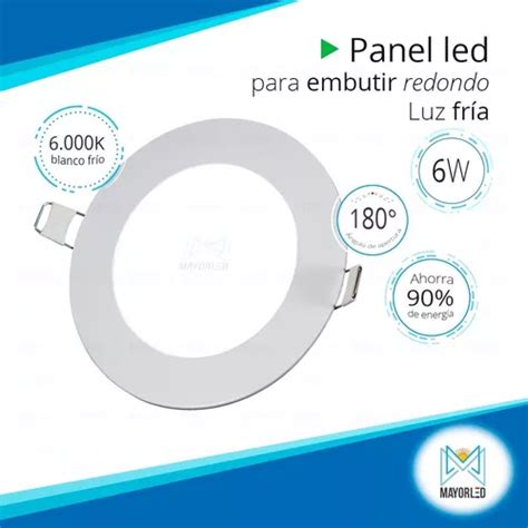 Panel Led Embutir Redondo W Luz Fria Spot V Pack X En Venta En