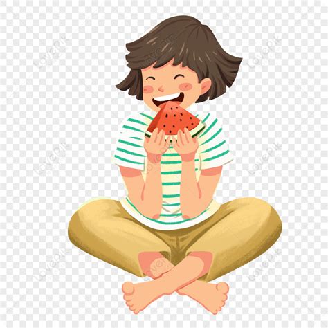 Girl Sitting And Eating Melon Sit Eat Eating Eating Girl Png Hd