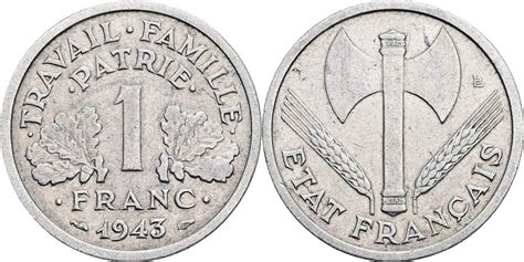 Frankreich 1 Franc 1943 Ss MA Shops