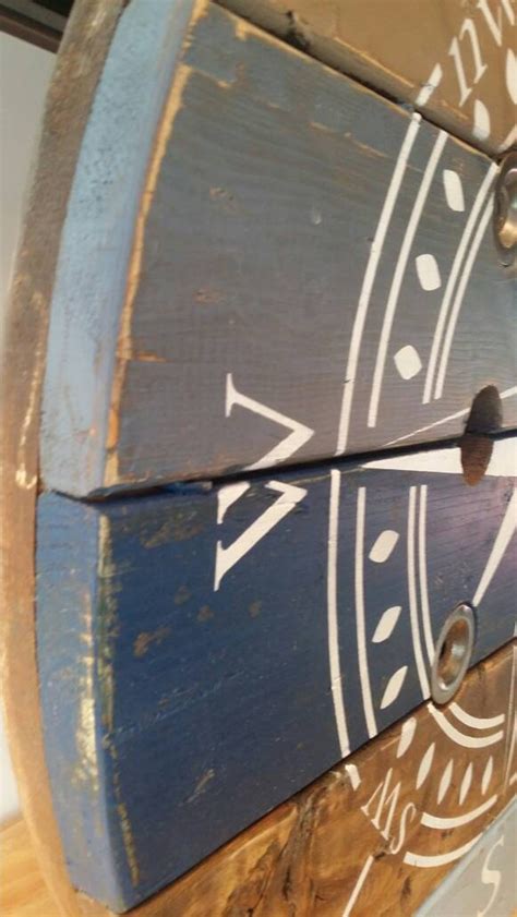 32 Inch Nautical Cable Wire Spool Clock Shabby Chic Wall Etsy