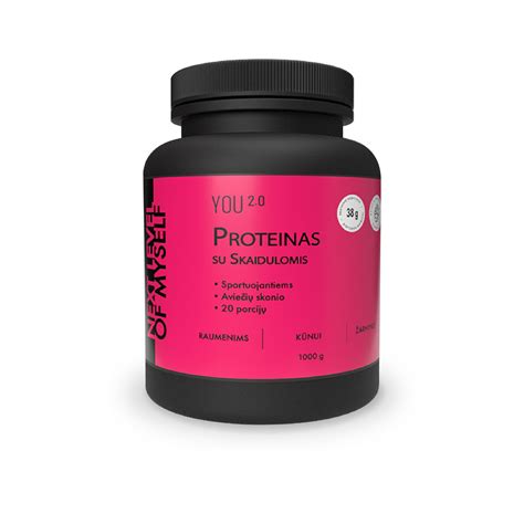 YOU 2 0 proteinas su skaidulomis aviečių skonio 1 kg Pinkpharma lt