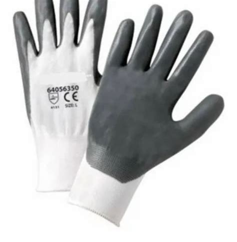 White Grey Nitrile Coated Gloves At Rs Pair Nitrile Examination