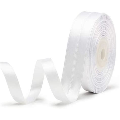 2 rouleaux de ruban satin pour vos cadeaux et décoration Blanc